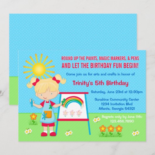 Kunsten en ambachten van de schilderende partij Bi Kaart (Voorkant / Achterkant)