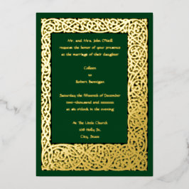  kunsten en kunsten - 1904 Vloeiingsgrens bruiloft Folie Uitnodiging