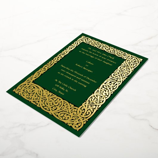 kunsten en kunsten - 1904 Vloeiingsgrens bruiloft Folie Uitnodiging (Gedraaid)