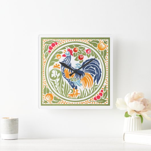  kunsten-hertoster en fruit vierkante klok (Huis)