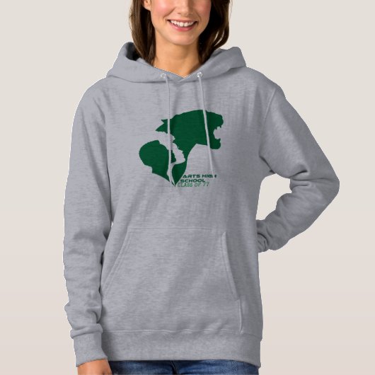  kunsten op school Groene silhouettes Hoodie (Voorkant)