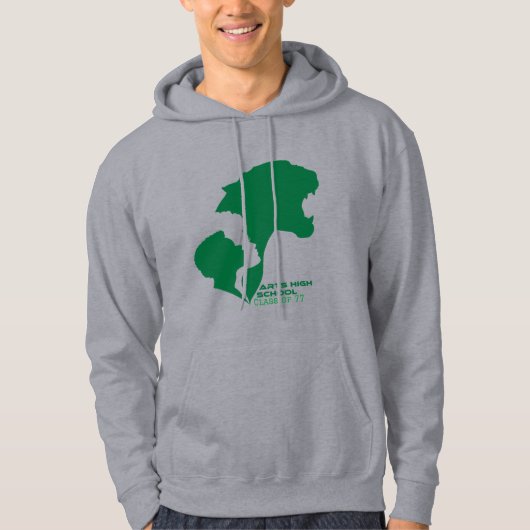  kunsten op school Groene silhouettes Hoodie (Voorkant)
