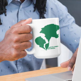  kunsten op school Groene silhouettes Koffiemok