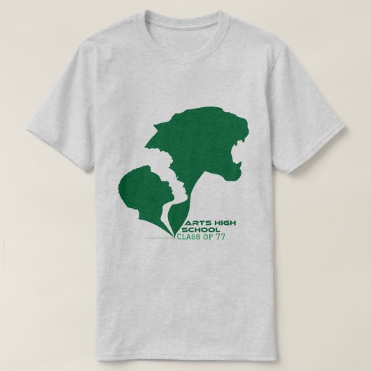  kunsten op school Groene silhouettes T-shirt (Design voorkant)