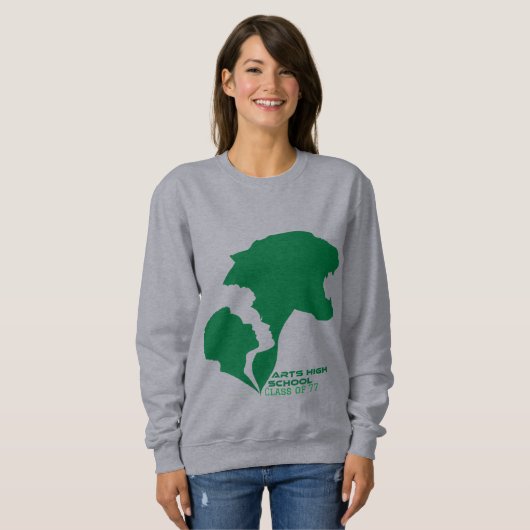  kunsten op school Groene silhouettes Trui (Voorkant volledig)