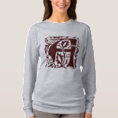  kunsten Red William Morris Monogram T-shirt (Voorkant)