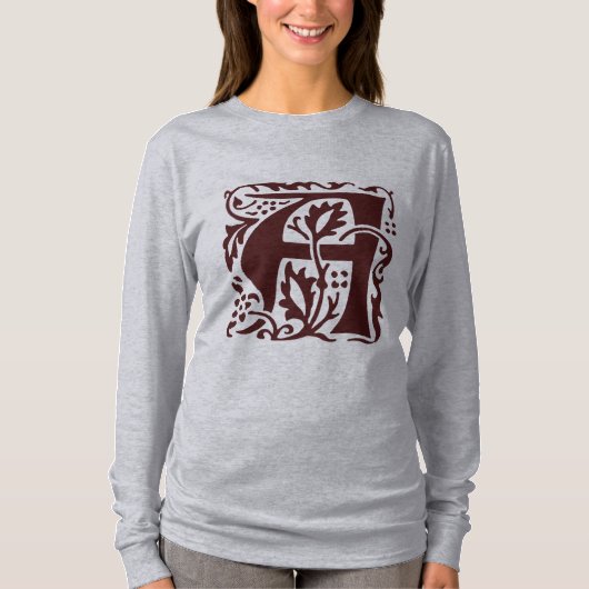 kunsten Red William Morris Monogram T-shirt (Voorkant)