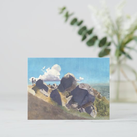 Kunstenaar aan de Californische kust Briefkaart (Staand voorkant)