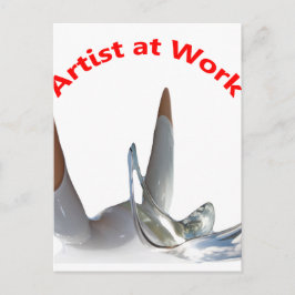 Kunstenaar aan het werk briefkaart