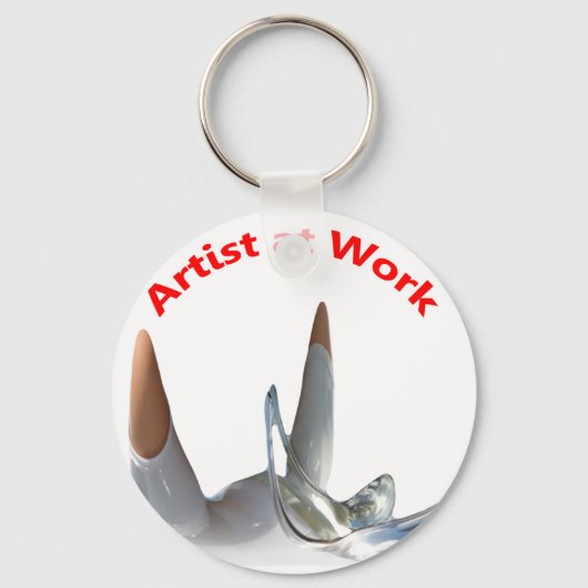 Kunstenaar aan het werk sleutelhanger (Voorkant)
