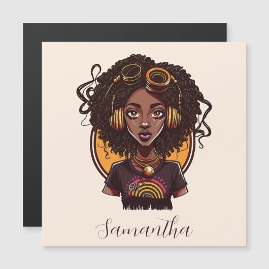 Kunstenaar Afro Vrouw (Voorkant / Achterkant)