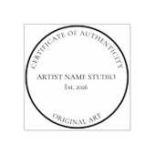 Kunstenaar Atelier Certificaat van Echtheid Stempe Rubberstempel (Afrduk)