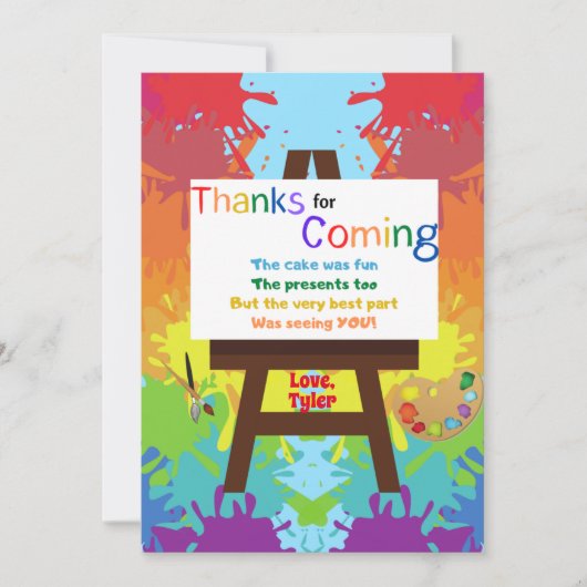 Kunstenaar bedankt kaart (Voorkant)