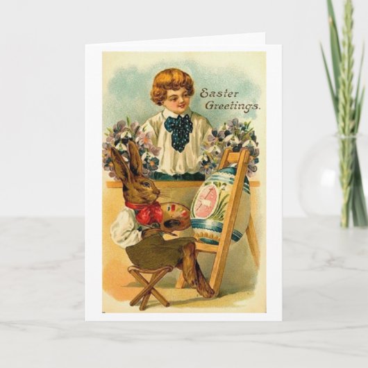Kunstenaar Bunny Easter Wenskaart Feestdagen Kaart (Voorkant)