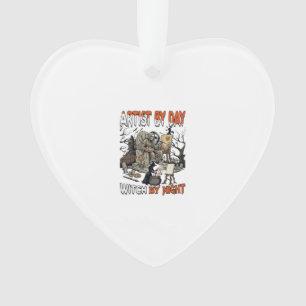 Kunstenaar Dag Heks Nacht Halloween Skelet Schilde Ornament