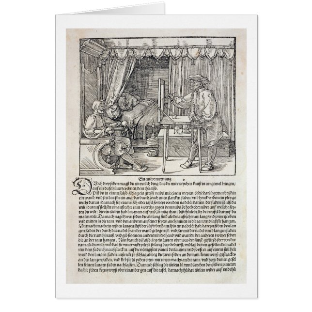 Kunstenaar die Durer's tekenmachine gebruikt om ee (Voorkant)