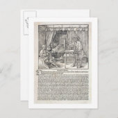 Kunstenaar die Durer's tekenmachine gebruikt om ee Briefkaart (Voorkant / Achterkant)