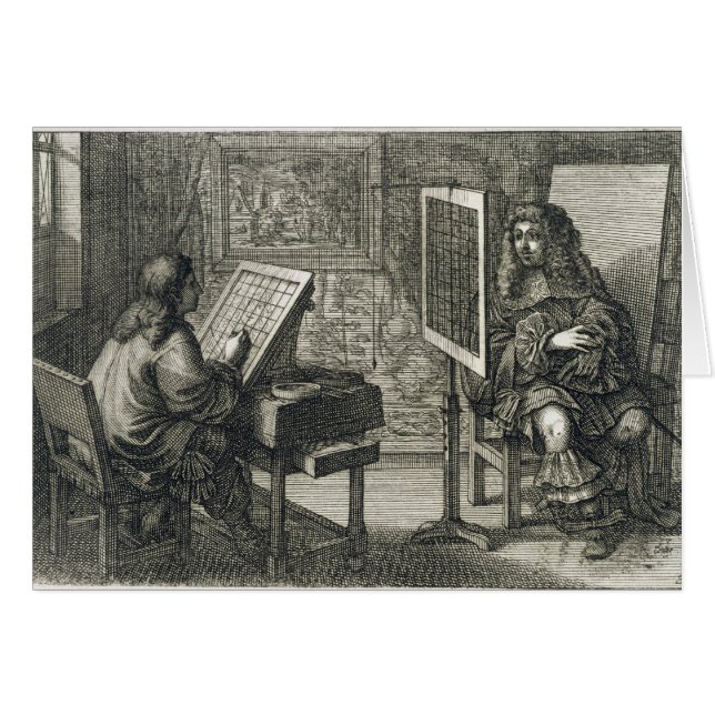 Kunstenaar die een portret over een net schildert  (Voorkant Horizontaal)