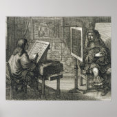 Kunstenaar die een portret over een net schildert  poster (Voorkant)