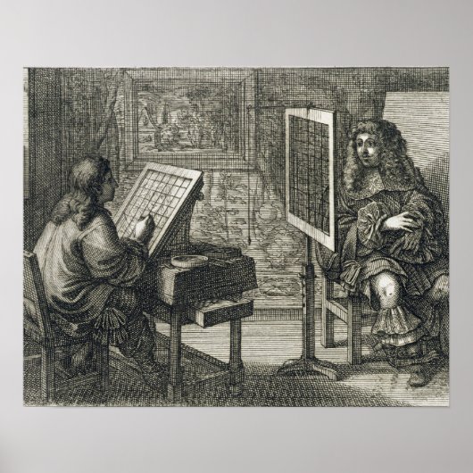 Kunstenaar die een portret over een net schildert poster (Voorkant)