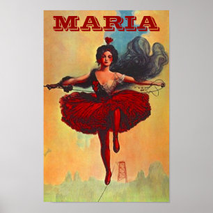 KUNSTENAAR DONNA HIGHWIRE VAN HET CIRCUS PRIMA VAN POSTER