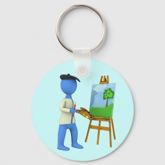 Kunstenaar en esel sleutelhanger (Voorkant)