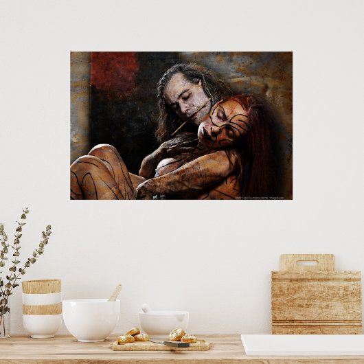 'Kunstenaar en muze' van Andrew Gettler Poster (Keuken)