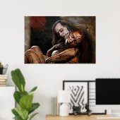 'Kunstenaar en muze' van Andrew Gettler Poster (Thuiskantoor)