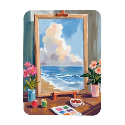Kunstenaar Ezel Canvas Aquarel Schilderen Magneet (Verticaal)