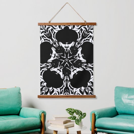 Kunstenaar Guy in zwart en wit Hangend Wandkleed (Woonkamer)