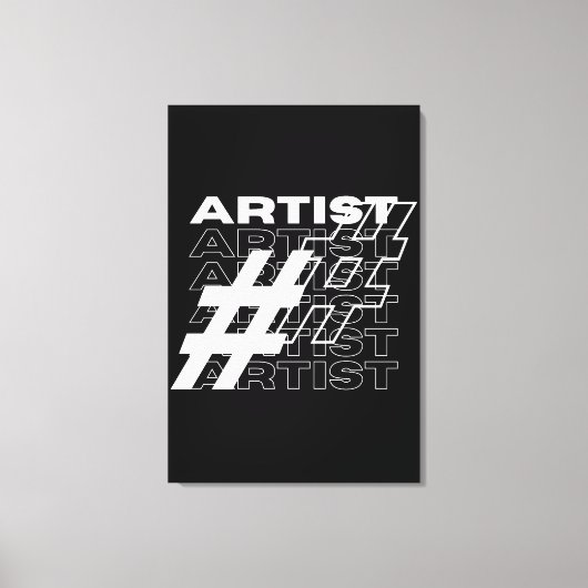 Kunstenaar Hashtag Typografie Canvas Afdruk (Voorkant)