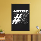 Kunstenaar Hashtag Typografie Canvas Afdruk (Insitu (Woonkamer))