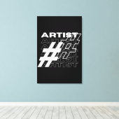 Kunstenaar Hashtag Typografie Canvas Afdruk (Insitu (Houten vloer))