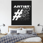 Kunstenaar Hashtag Typografie Canvas Afdruk (Insitu (Slaapkamer))