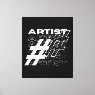 Kunstenaar Hashtag Typografie Canvas Afdruk