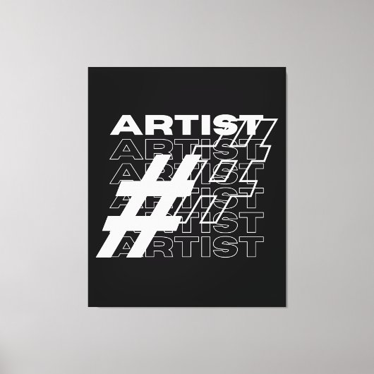 Kunstenaar Hashtag Typografie Canvas Afdruk (Voorkant)