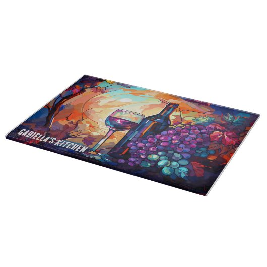 Kunstenaar in de keuken: gepersonaliseerde lijnkun snijplank (Hoek)