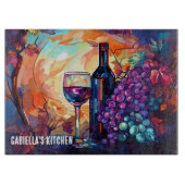 Kunstenaar in de keuken: gepersonaliseerde lijnkun snijplank (Voorkant)