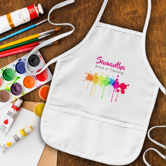 Kunstenaar in opleiding kinder schort roze