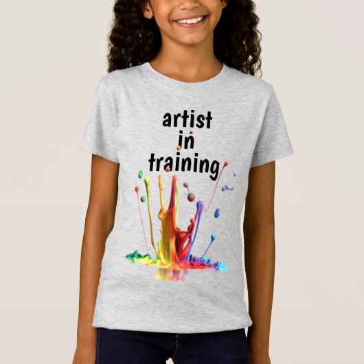 Kunstenaar in opleiding, met gespatte T-shirt met (Voorkant)