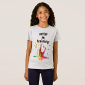 Kunstenaar in opleiding, met gespatte T-shirt met (Voorkant volledig)