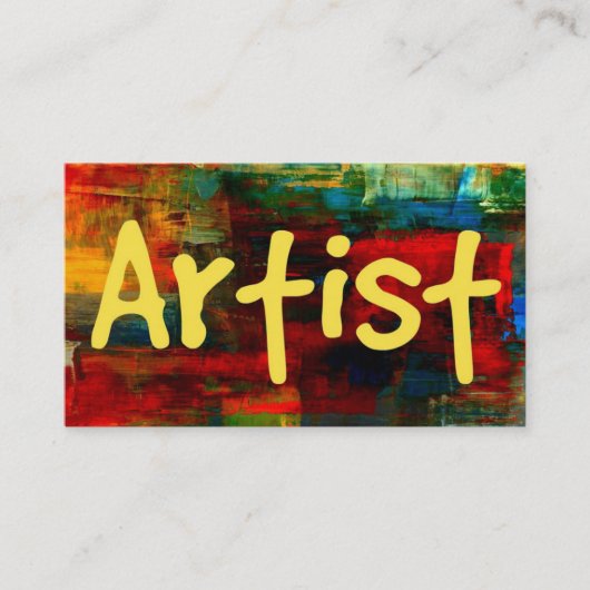 Kunstenaar in Paint Visitekaartje (Voorkant)