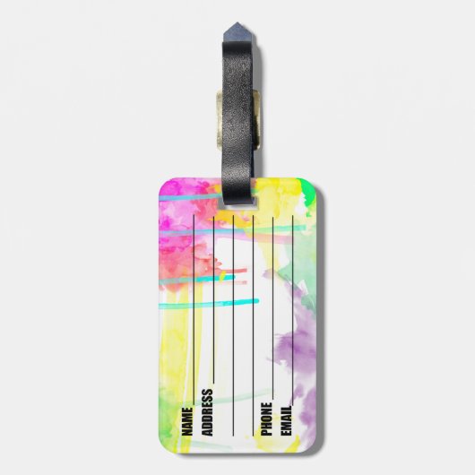 Kunstenaar in transito Bagagelabel Waterverf (Achterkant verticaal)