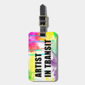 Kunstenaar in transito - ideaal Label voor creatie Bagagelabel (Voorkant verticaal)