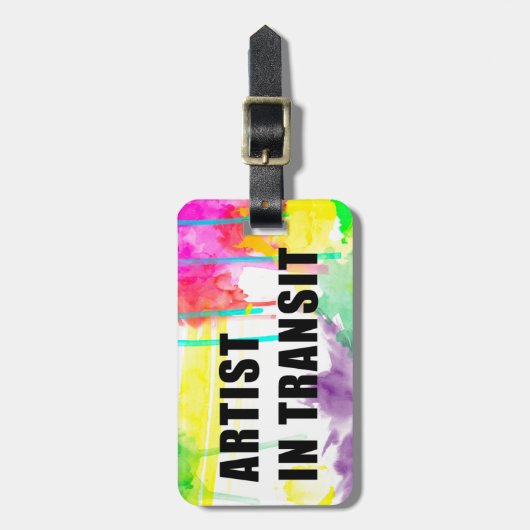 Kunstenaar in transito - ideaal Label voor creatie Bagagelabel (Voorkant verticaal)
