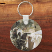 Kunstenaar in zijn atelier door John Singer Sargen Sleutelhanger (Voorkant)