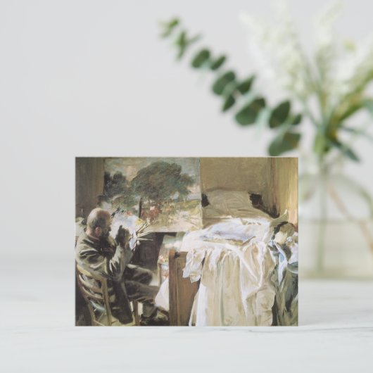 Kunstenaar in Zijn Studio door John Singer Sargent Briefkaart (Staand voorkant)