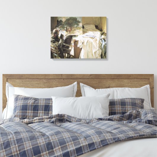 Kunstenaar in Zijn Studio door John Singer Sargent Canvas Afdruk (Insitu (Slaapkamer))