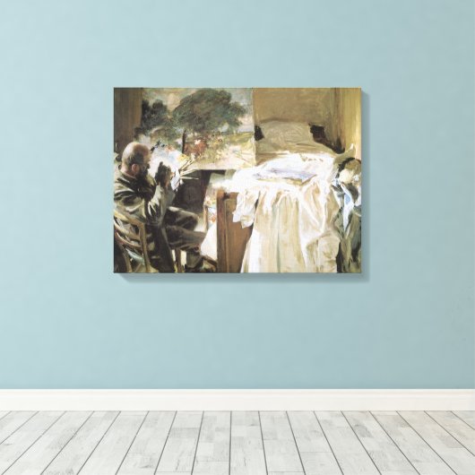 Kunstenaar in Zijn Studio door John Singer Sargent Canvas Afdruk (Insitu (Houten vloer))