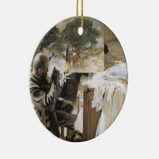 Kunstenaar in Zijn Studio door John Singer Sargent Keramisch Ornament (Rechts)